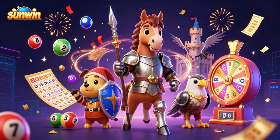 Experience the thrill of sunwin with an engaging casino scene featuring dynamic lottery elements.