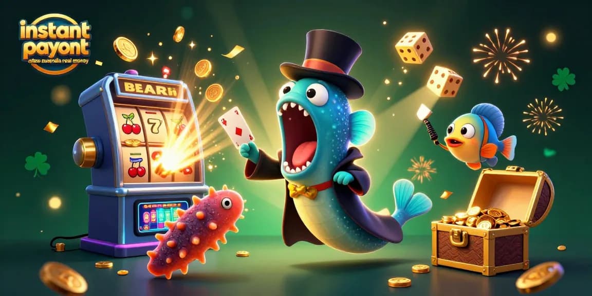 Experience the excitement of instant payout casinos Australia real money, featuring vibrant characters and rich casino elements.