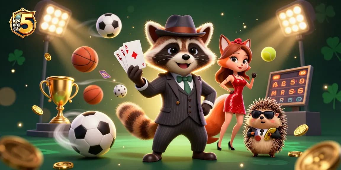 Experience the excitement of keo nha cai 5 with charming characters and dynamic sports betting elements.