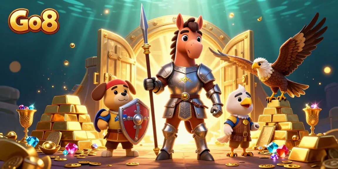 Engage in thrilling online casino action with Go8 featuring knights and treasures.