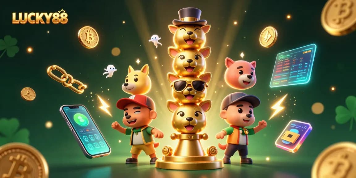 Experience thrilling wins at LUCKY88 with vibrant casino elements featuring a unique totem.