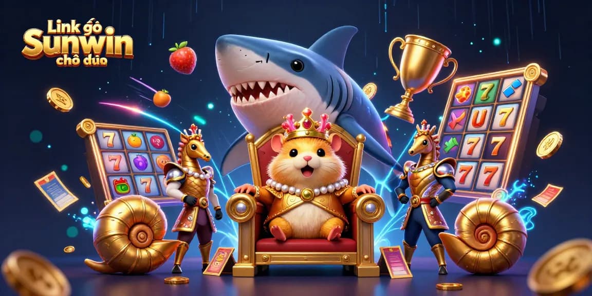 Experience the excitement of Link vào Sunwin chính thức with a thrilling scene featuring a golden hamster king and jackpot elements.