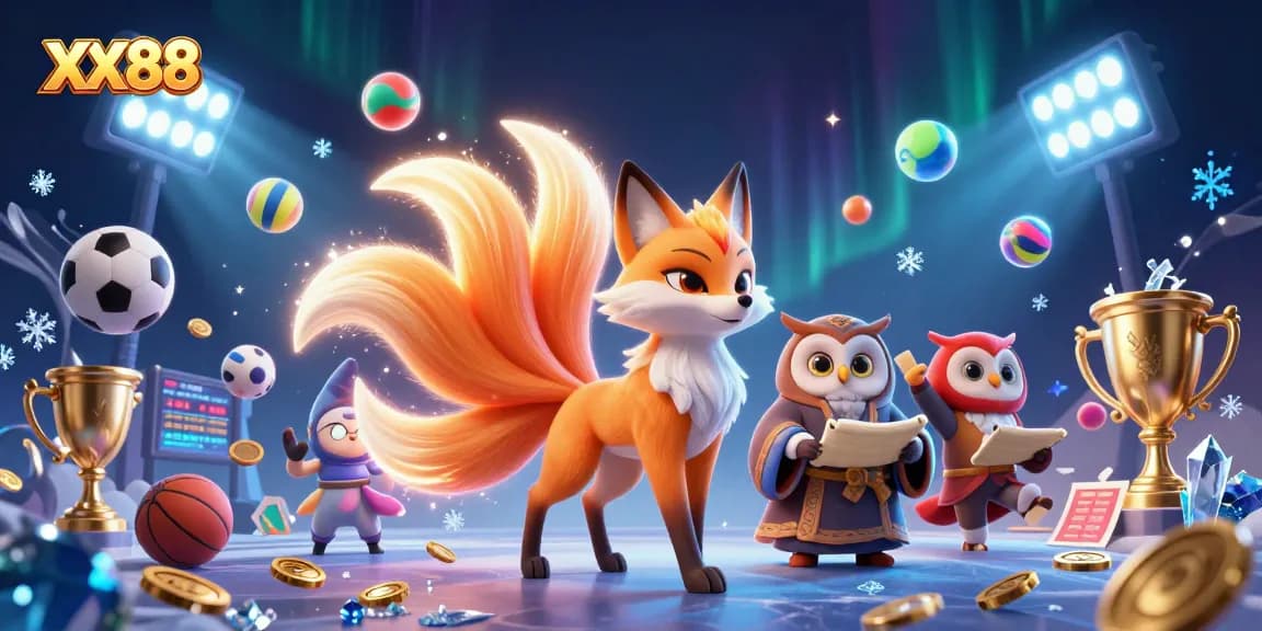 Engage in thrilling gameplay with the charming characters of XX88 amidst vibrant casino elements.