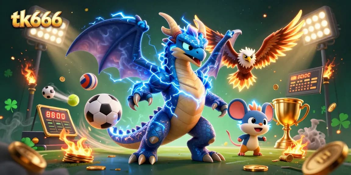 Experience thrilling action with tk666 in this dynamic casino scene filled with sports and gaming elements.