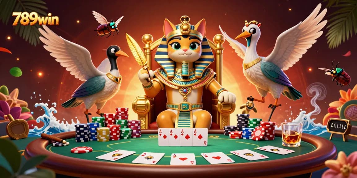 Experience the thrilling excitement of poker at 789win with a vibrant 3D illustration featuring rich game elements.