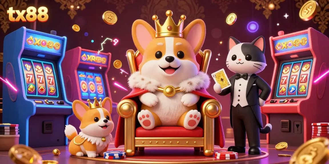 Experience exciting casino games at tx88 with royal characters and vibrant game elements.