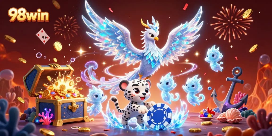 Join the excitement at 98win as the ice phoenix and snow leopard reveal dazzling casino gems.