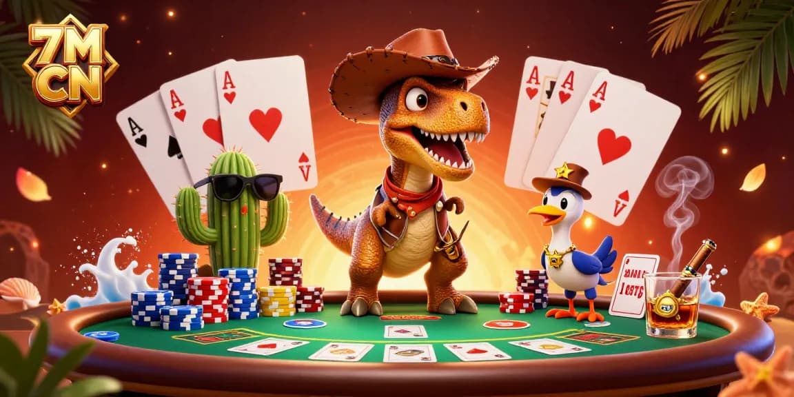 Engage in thrilling bets with vibrant visuals of 7M CN under action-packed poker scene.