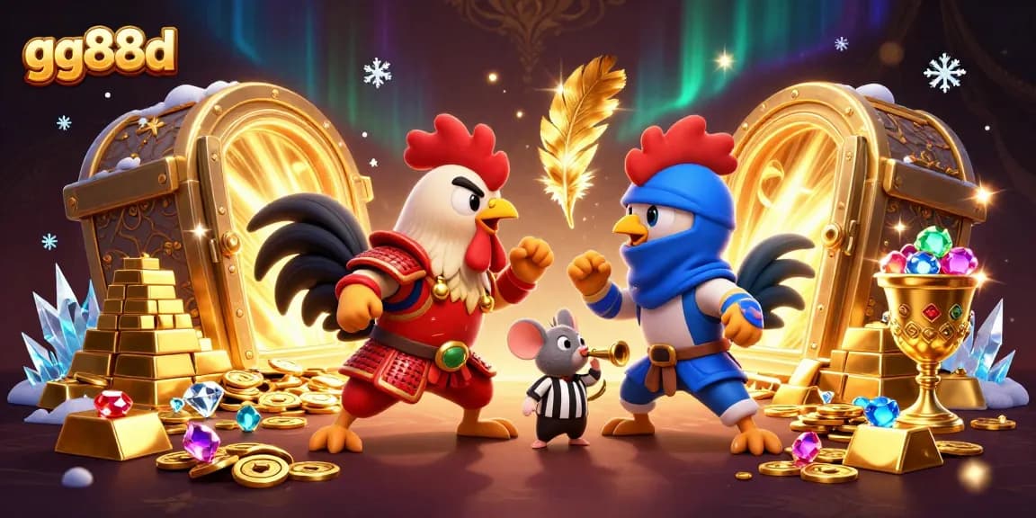 Engage with thrilling moments at gg88d, featuring epic rooster showdowns and treasures galore.
