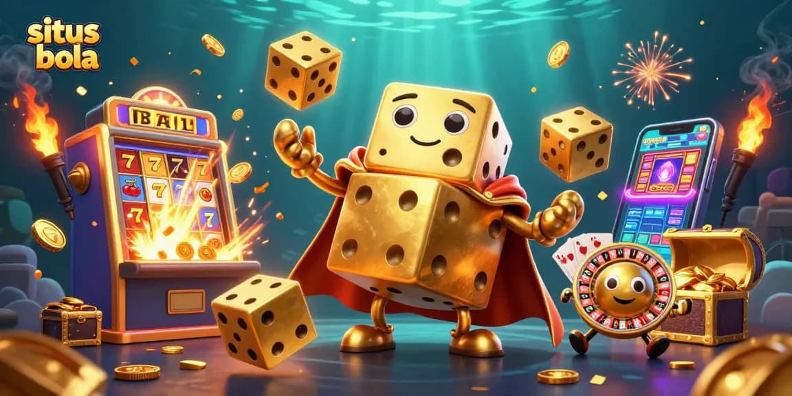 Menangkan taruhan di situs judi bola dengan simbol kasino yang mendebarkan dan karakter ceria.