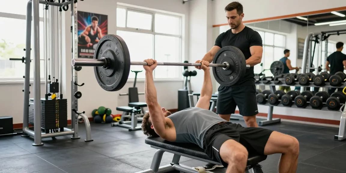 Prime Pharma Steroiden Winkel met atleet die aan het trainen is in een moderne sportschool.