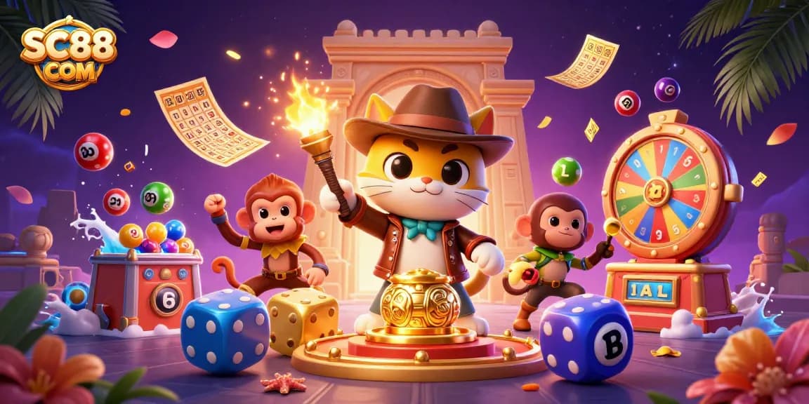 Join the adventure at SC88 COM with a vibrant casino artifact discovery scene.