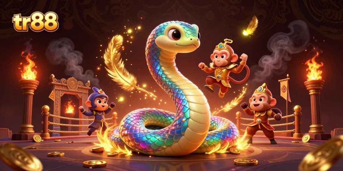 Experience thrilling gameplay at tr88 with a 3D illustration showcasing vibrant gaming elements and captivating characters.