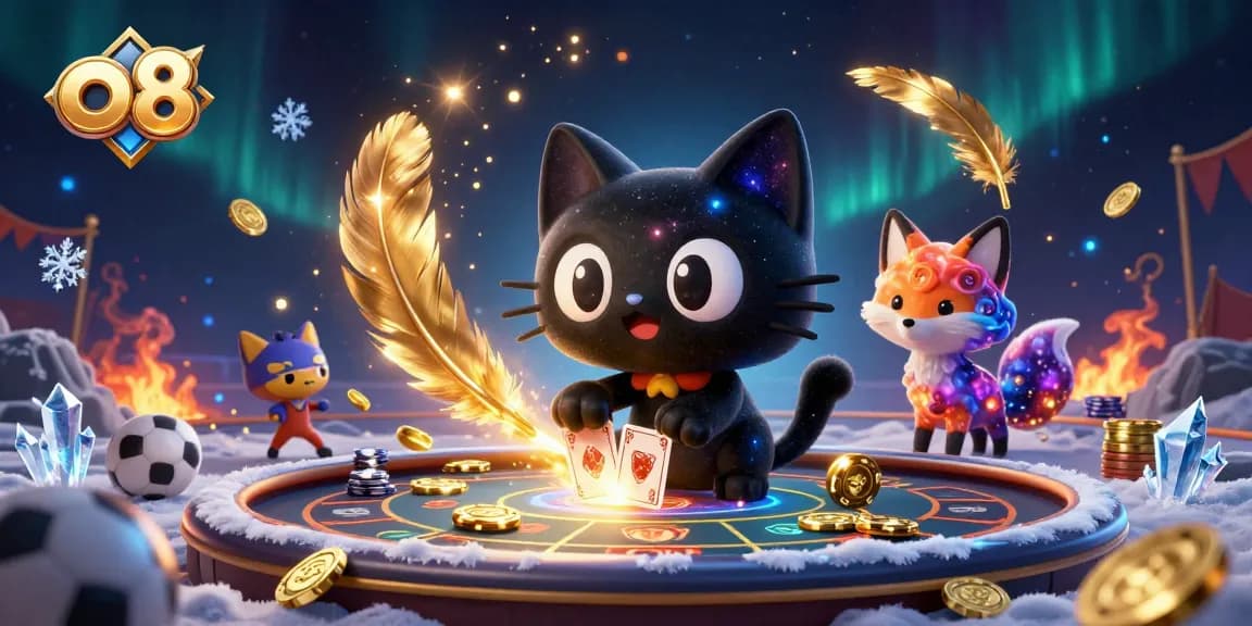Engage in thrilling sports betting at o8's cosmic casino with captivating characters and vibrant visuals.
