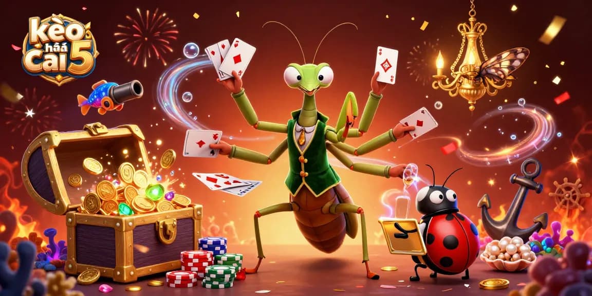 Engage in thrilling casino action with kèo nhà cái 5 vibrant scene depicting card gaming and celebration.