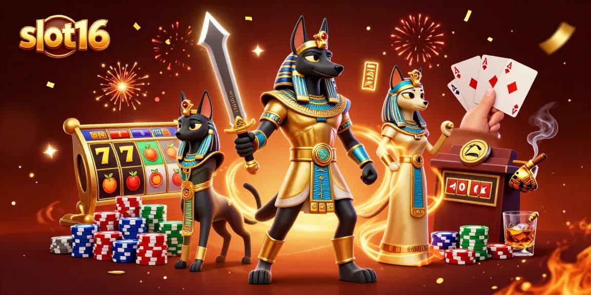 Experience the excitement of slot16 with vibrant slot reels and dynamic gambling elements.