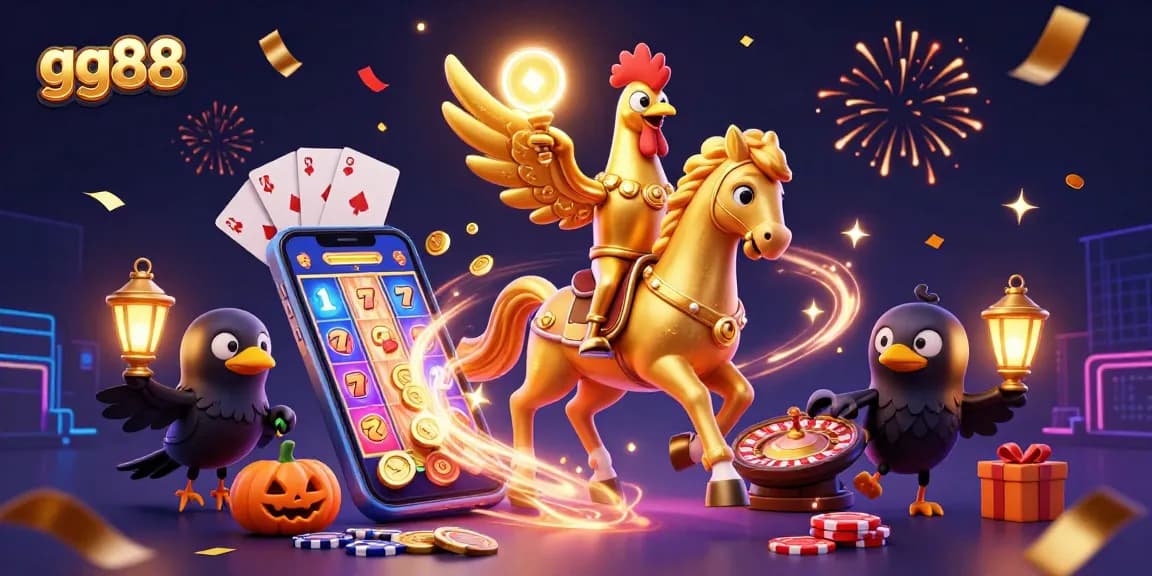 Experience the excitement of gg88 through a vibrant casino scene with golden moments and thrilling gameplay.
