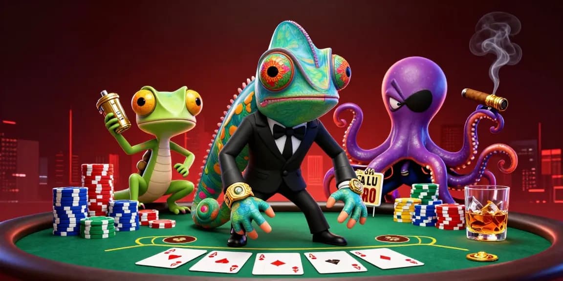 Experience luck8864 with vibrant gambling characters in an exciting poker scene featuring dynamic elements.