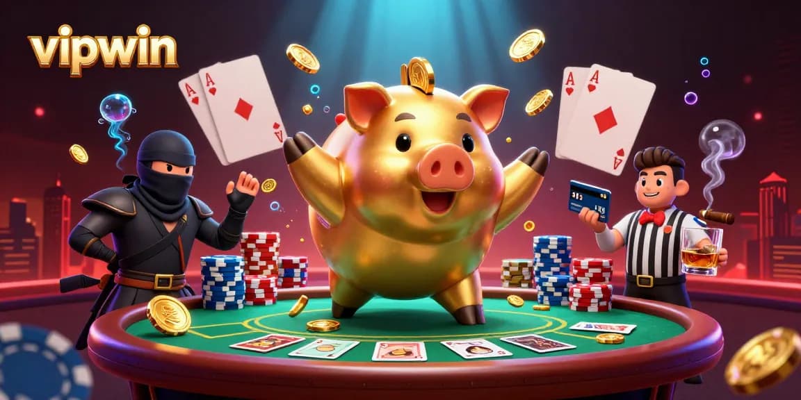 Engage in exciting gameplay at vipwin with this dynamic casino illustration showcasing thrilling poker action.