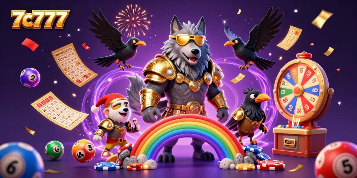 Engage in thrilling games at 7c777 with our vibrant Norse-inspired 3D casino scene illustration.