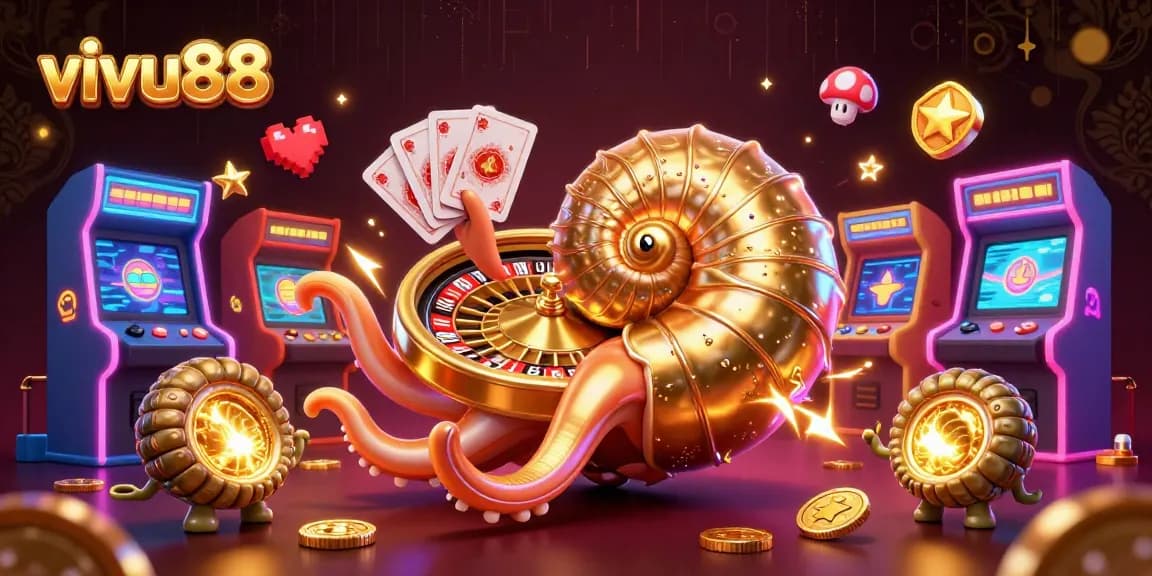 Engage in thrilling gameplay at vivu88 with an alluring 3D casino illustration showcasing vibrant elements and intricate designs.