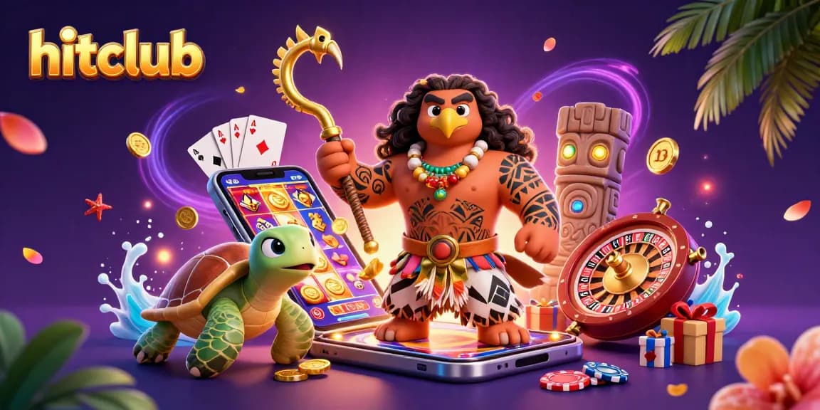 Experience thrilling games at hitclub with a vibrant, interactive casino scene featuring a demigod and turtle.