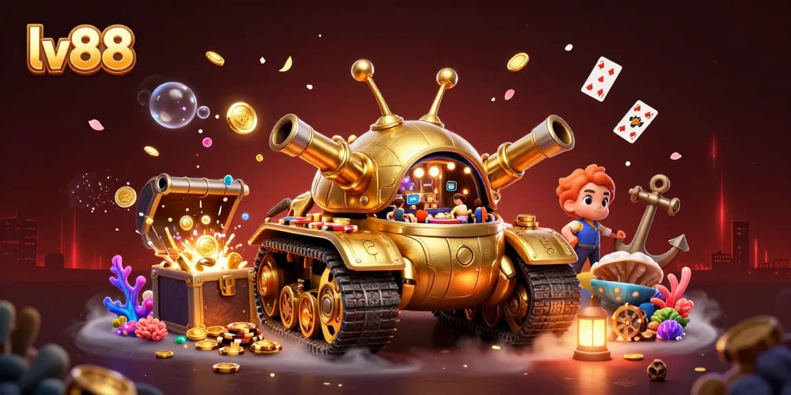 Experience the excitement at lv88 with a vibrant casino scene revealed in a golden beetle tank.