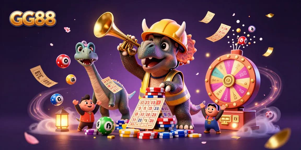 GG88 highlights exciting gaming moments with a celebration of casino joy, creating dynamic visuals.