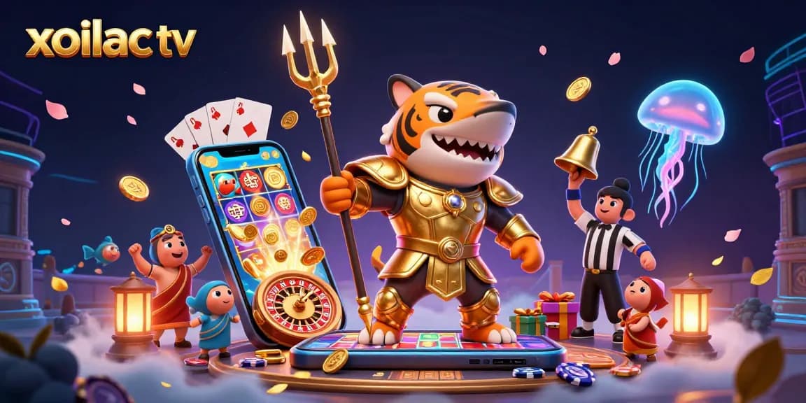 Experience thrilling matches with xoilac tv showcasing vibrant games through 3D ultra-detailed illustration.