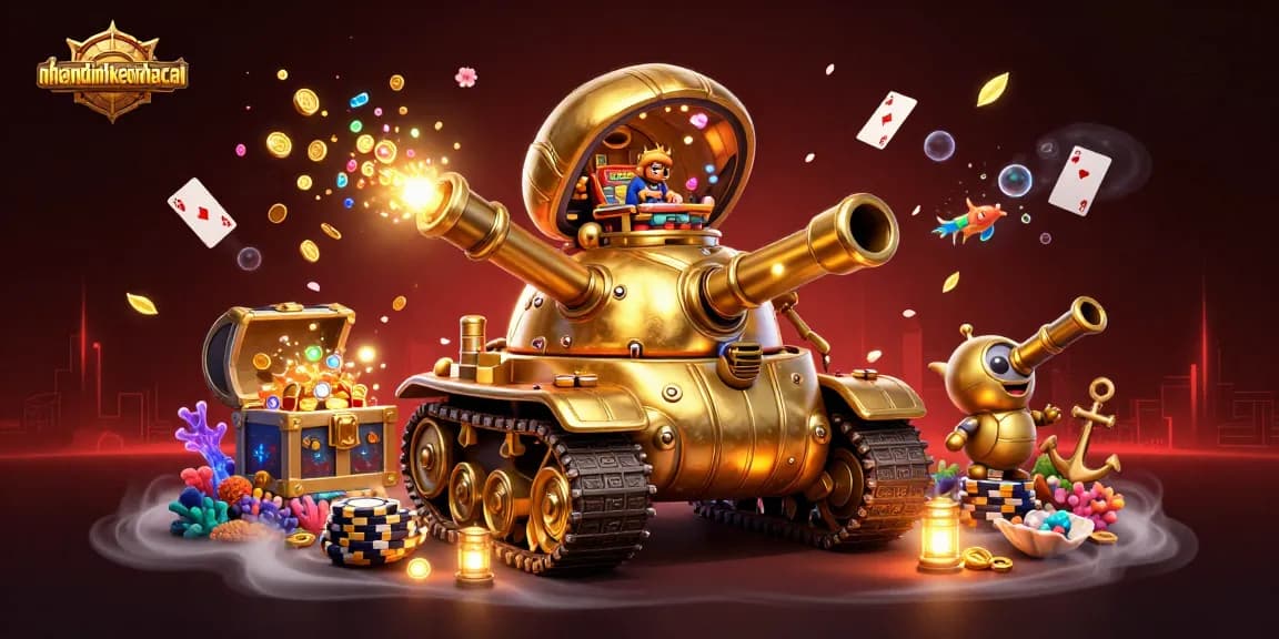 Engage in dynamic gameplay at nhandinhkeonhacai with vibrant casino-themed 3D illustration.
