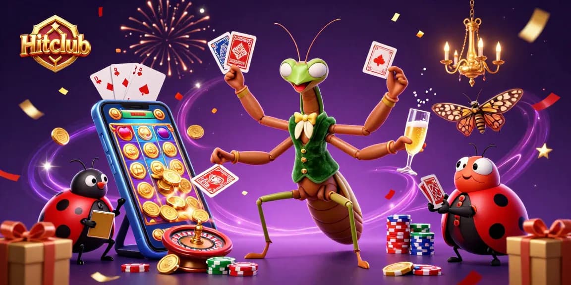 Experience the excitement at Hitclub with vibrant casino elements and dynamic characters in action.