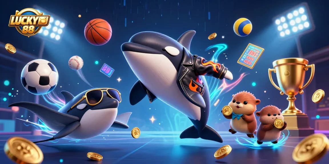 LUCKY88 offers a thrilling gaming experience, combining vibrant sea creatures with dynamic sports betting action.