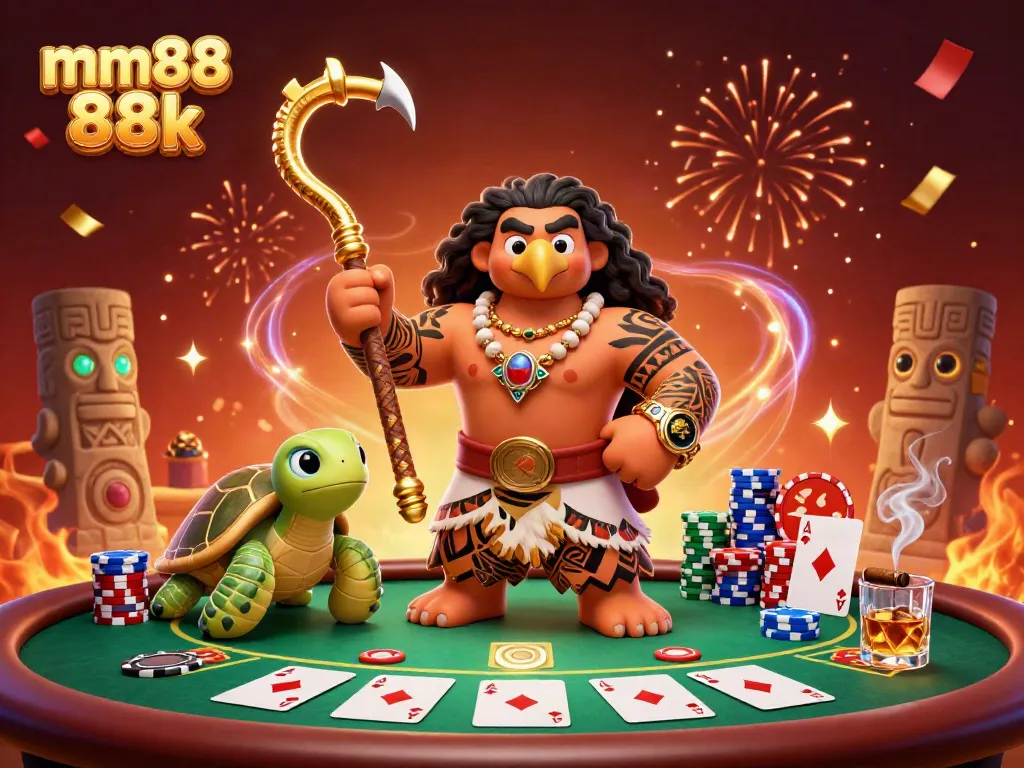 Experience the excitement of mm88 88k with tribal-themed characters in an engaging casino setting.