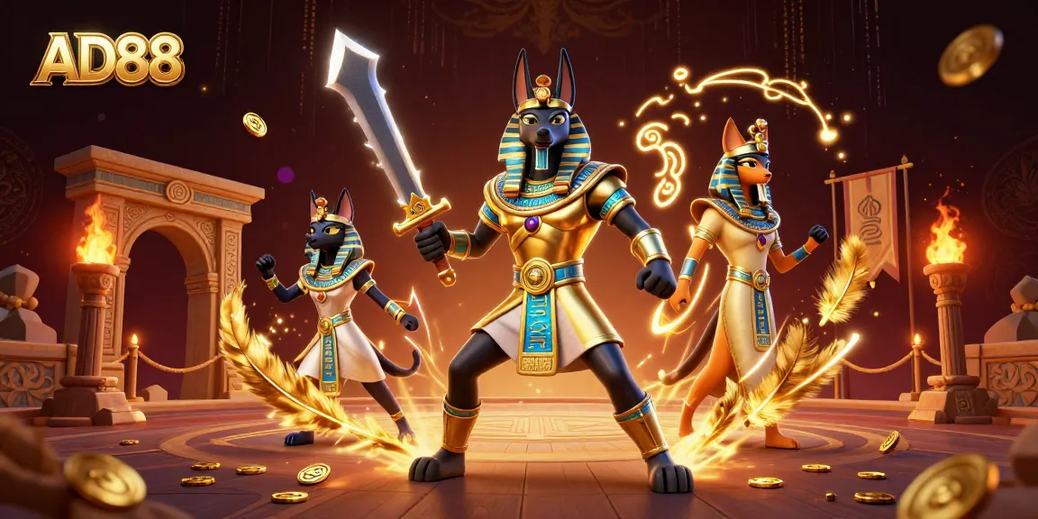 Bet and win big with AD88 in a thrilling ancient Egyptian-themed casino showdown.