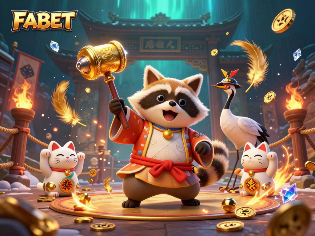 Experience FABET's exciting gameplay with cheerful characters and dynamic casino elements.