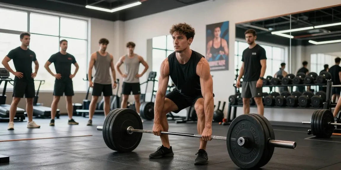 Man deadliften in Unique Pharma Steroiden Winkel met professionele uitrusting, energieke sfeer.