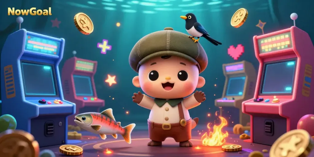 Experience gaming action with the NowGoal platform showcasing a vibrant underwater casino-themed illustration.