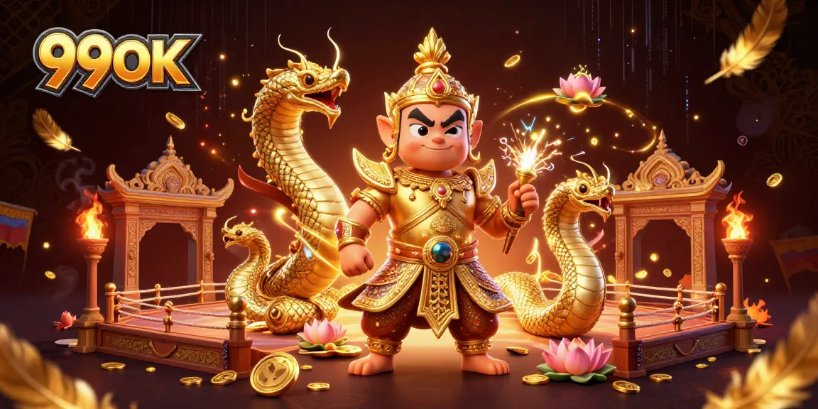 Engage with 99OK as the temple guardian and Naga companions create a vibrant casino showdown.
