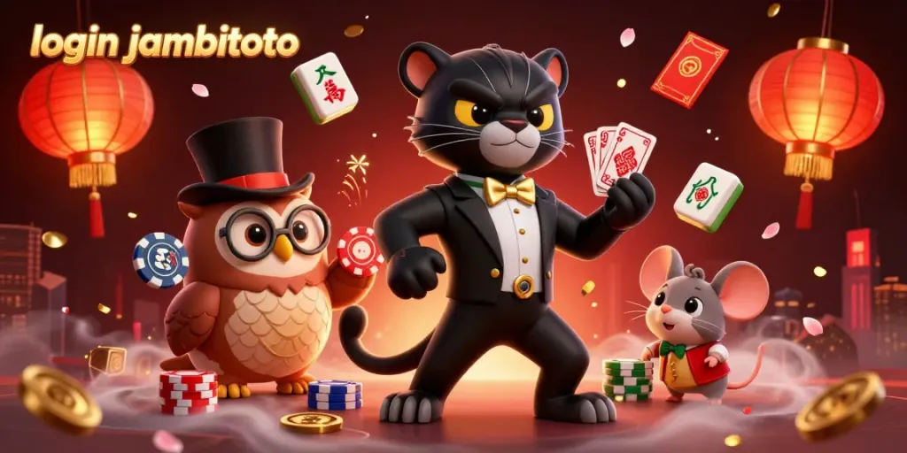 Engage with the thrilling world of gambling at login jambitoto while a stylish panther deals cards elegantly.