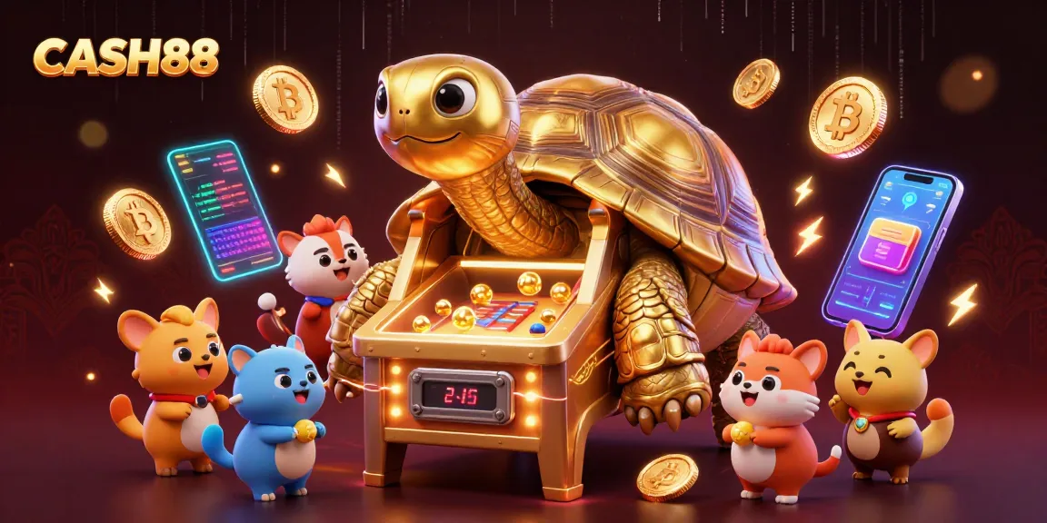 Play exciting games at CASH88 with the dynamic golden tortoise and cryptocurrency elements.