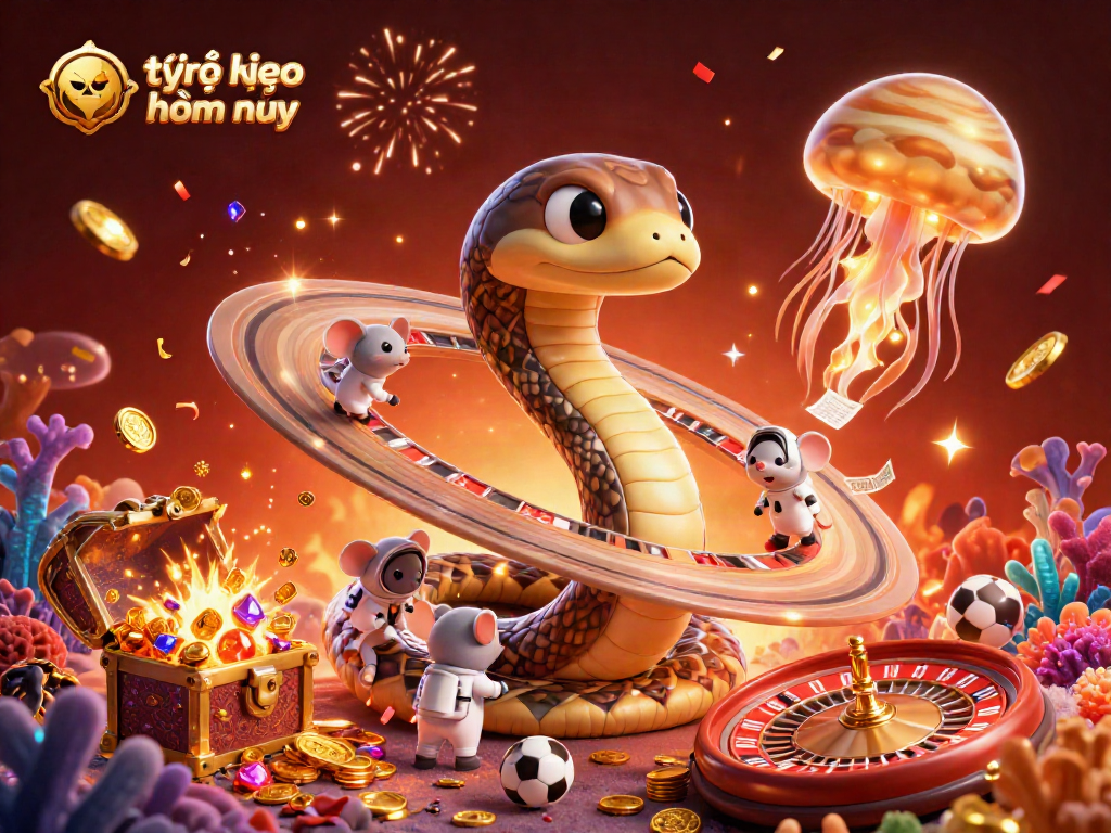 Engage in today's betting action with tỷ lệ kèo nhà cái hôm nay showcased in a vibrant cosmic casino.