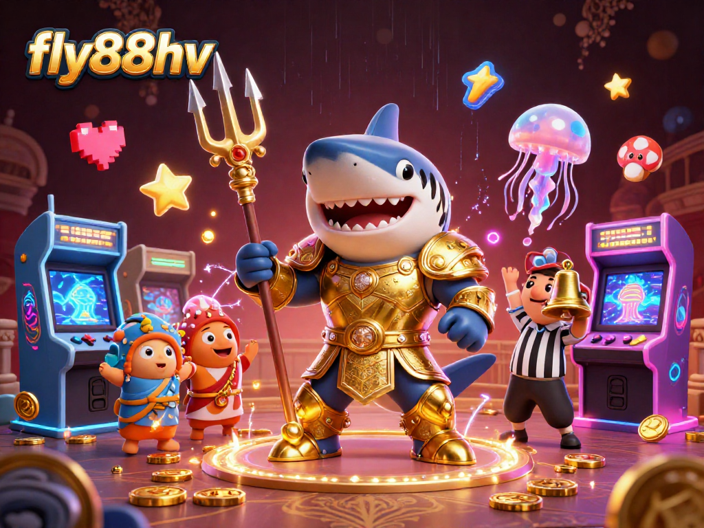 Engage in thrilling action with fly88hv at this vibrant underwater casino scene featuring interactive gaming characters.