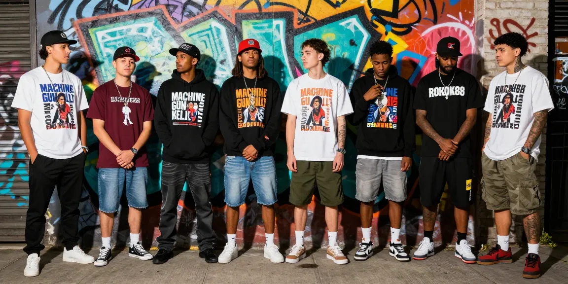 Young adults showcasing unique streetwear from rokok88 in an urban setting.