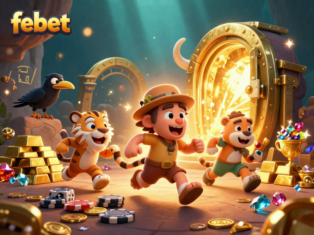 Join the thrilling action at febet's prehistoric casino with unique characters and vibrant game elements.
