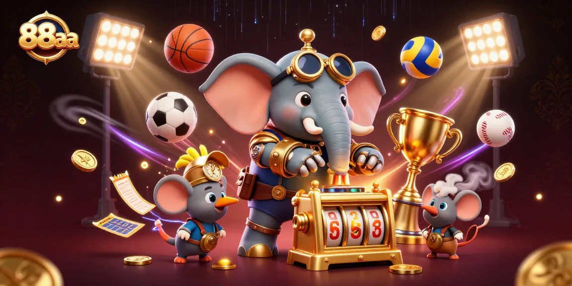 Engage with thrilling games like 88aa while watching steampunk characters operate a slot machine.