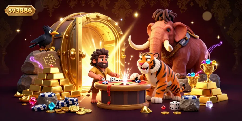 Engage with sv3886's thrilling prehistoric casino adventure featuring dynamic characters and rich treasures.