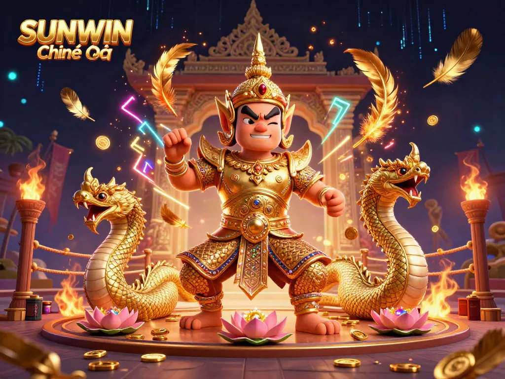 Experience the excitement of SUNWIN Chính thức with dynamic casino elements and mythical guardians in action.