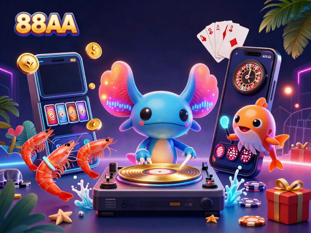 Experience the excitement of 88AA with vibrant casino characters and dynamic gaming elements.