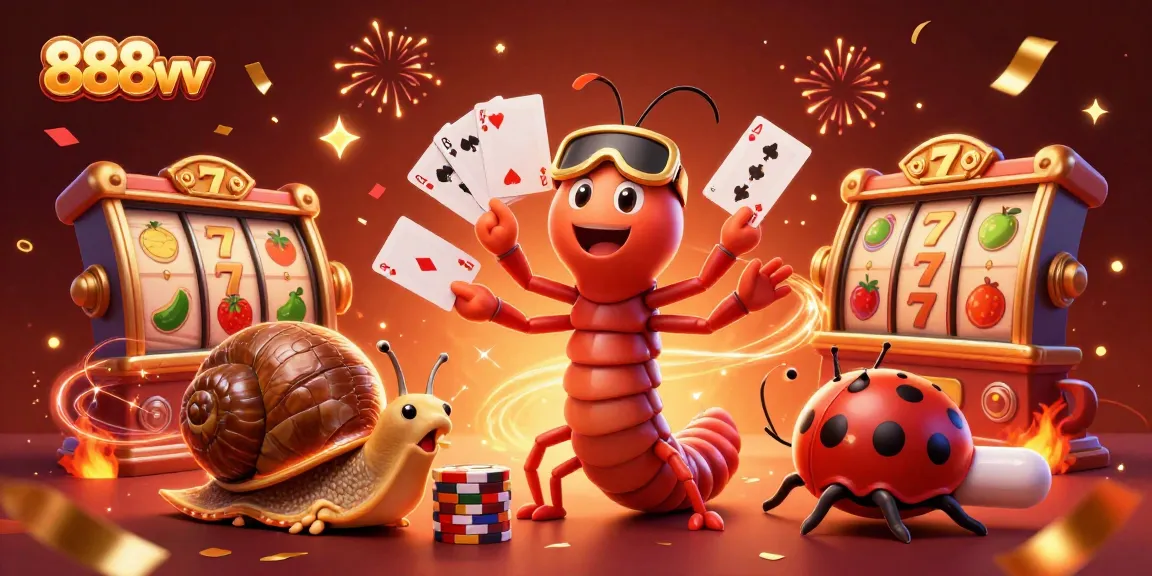 Experience dynamic gaming action at 888vv with a vibrant dealer and playful characters in a casino setting.