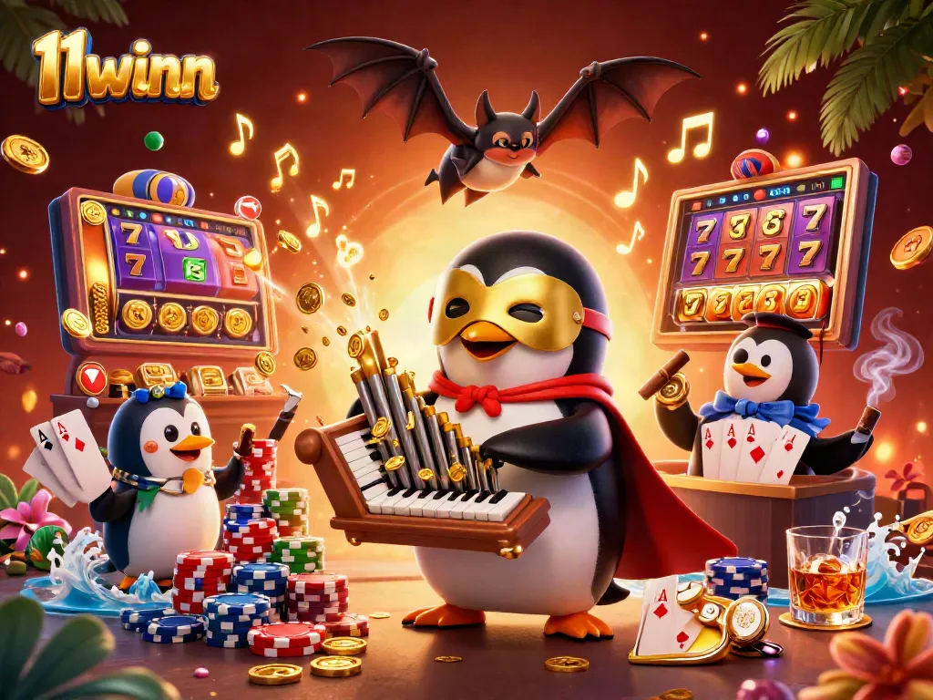 Experience vibrant gaming excitement with 11winn featuring a whimsical animated casino scene.
